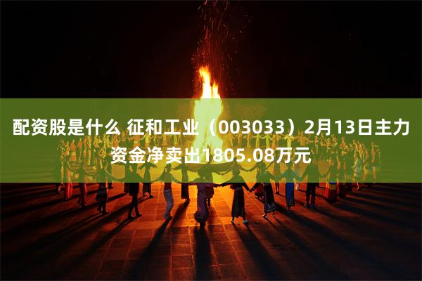 配资股是什么 征和工业（003033）2月13日主力资金净卖出1805.08万元