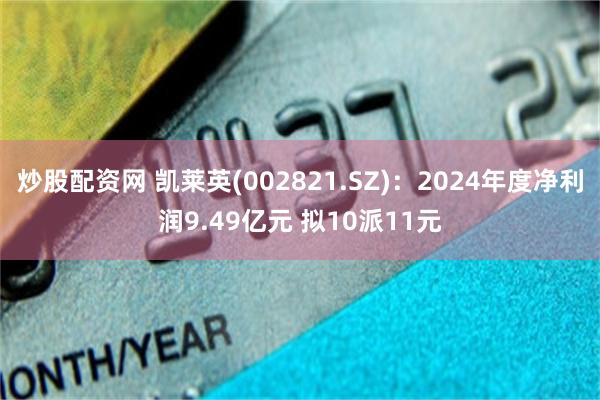 炒股配资网 凯莱英(002821.SZ)：2024年度净利润9.49亿元 拟10派11元