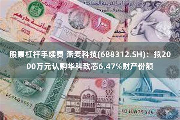 股票杠杆手续费 燕麦科技(688312.SH)：拟2000万元认购华科致芯6.47%财产份额