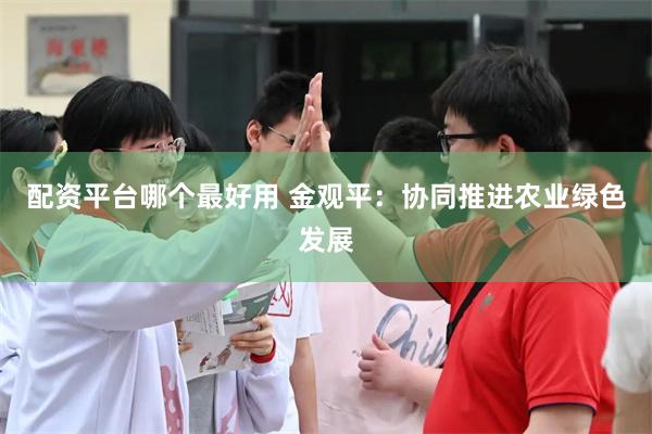 配资平台哪个最好用 金观平：协同推进农业绿色发展