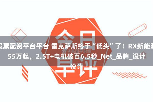 股票配资平台平台 雷克萨斯终于“低头”了！RX新能源55万起，2.5T+电机破百6.5秒_Net_品牌_设计