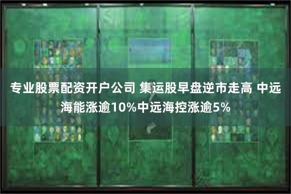 专业股票配资开户公司 集运股早盘逆市走高 中远海能涨逾10%中远海控涨逾5%
