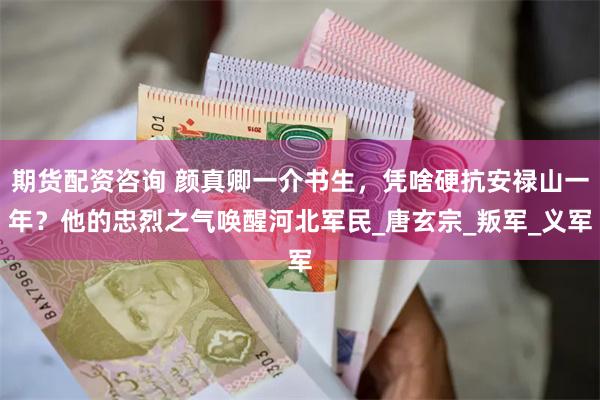 期货配资咨询 颜真卿一介书生，凭啥硬抗安禄山一年？他的忠烈之气唤醒河北军民_唐玄宗_叛军_义军
