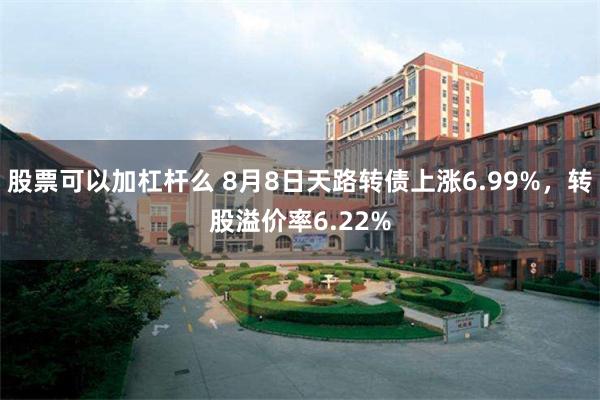 股票可以加杠杆么 8月8日天路转债上涨6.99%，转股溢价率6.22%